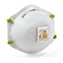 Cargar imagen en el visor de la galería, 3M N95 Respirador desechable con copa de fibra de vidrio y lijado Pro-Series con válvula blanca 10 piezas
