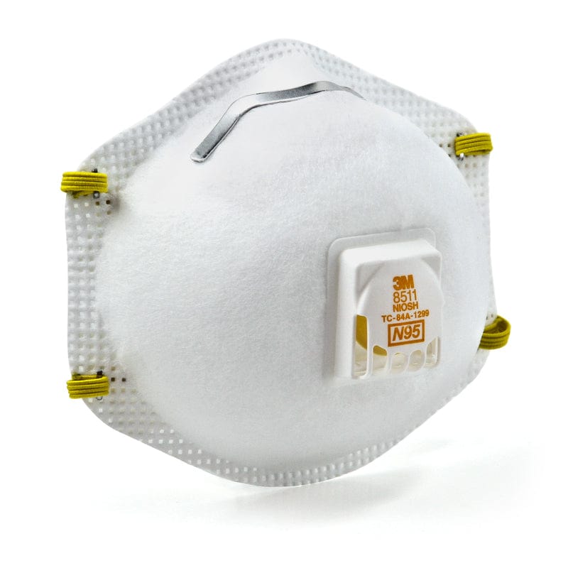 3M N95 Respirador desechable con copa de fibra de vidrio y lijado Pro-Series con válvula blanca 10 piezas