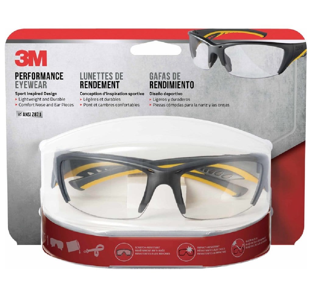 Gafas de seguridad 3M antivaho resistentes a los impactos Lente transparente Marco gris/amarillo 1 ud.