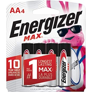 Paquete de 4 pilas alcalinas AA Energizer MAX en tarjeta