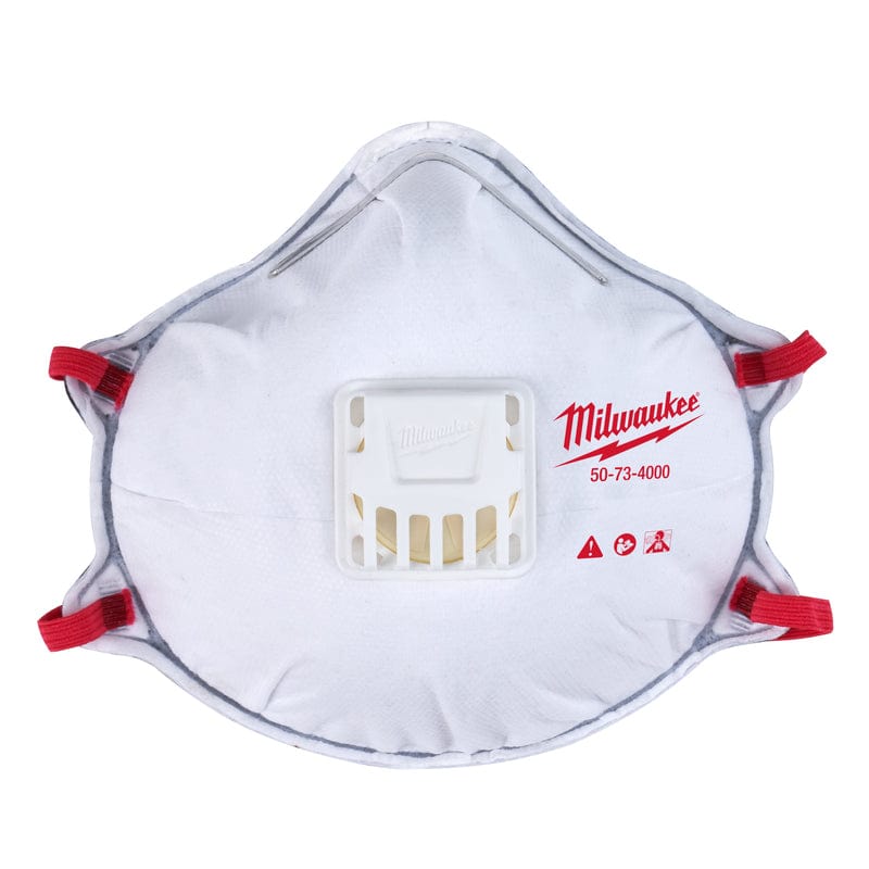 Respirador de protección contra el polvo Milwaukee N95 con junta con válvula, color blanco, talla única, 10 unidades
